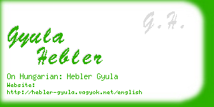 gyula hebler business card